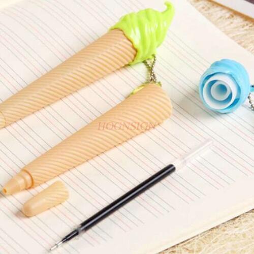 1pcs Creative ice cream gel pen black signature pen butterfly pendant cone fountain pen 0.38 refill student stationery