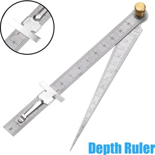 1Pcs Silver Stainless Steel Welding Taper Feeler Gauge 1-150mm Depth Ruler Gap Hole Inspection Gage For Measuring Tool