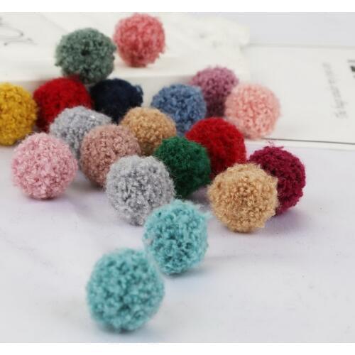 10pcs/lot Pompom 15/20mm Soft Pompones Fluffy Plush Crafts DIY Furball Home Decor Sewing Supplies For Christmas Tree Decoration