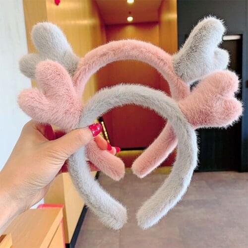 20 PCS/lot Winter Cartoon Crab Flower Headwear for Women Lamb Hair Band Wash Makeup Headband Girl Cute Hair Accessories