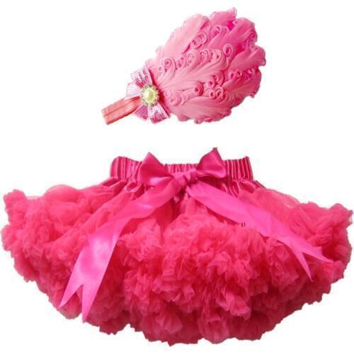 2019 Hot Sale High Quality Baby Girl Outfit Baby Girls Skirt With Feather Headband Baby Tutu Skirts Children Pettiskirt