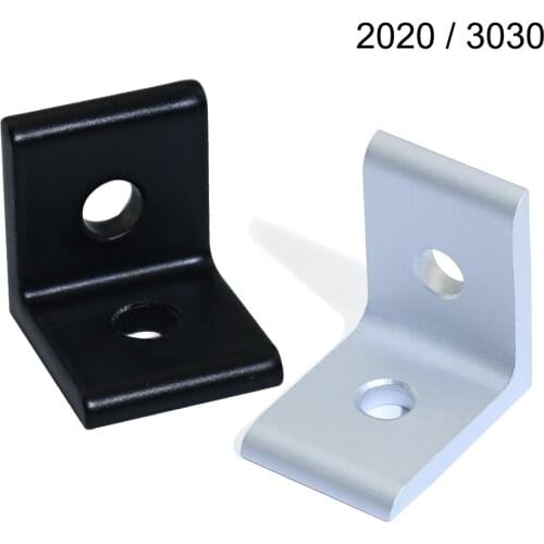 4 10pcs 2 Hole Silver Black 90 Degree Inside Corner Bracket for 2020 3030 Aluminum Extrusion Profile