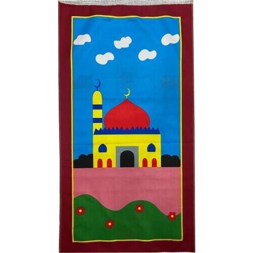 48x90CM Arabic Kids Children Prayer Mat Islamic Pray Rug Namaz Carpet Eid Gift Home Textile Blanket Random Color