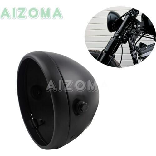 7 inch Matte Black LED Headlamp Shell for Harley Sportster Softail Dyna Touring Custom Motorcycle 7'' Headlight Bucket Housing