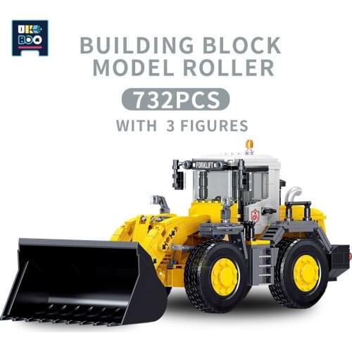 732pcs Technical Engineering Forklift Building Blocks City Construction Works Vehicle Bulldozer Car Bricks Toys Fof Children