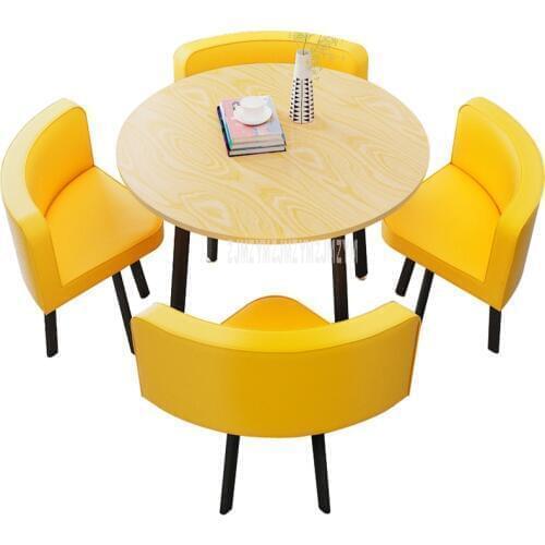 80CM/70CM Four Person Coffee Table With chair Combination Negotiation Reception Table Set Drinking Shop Leisure Round Tea Table