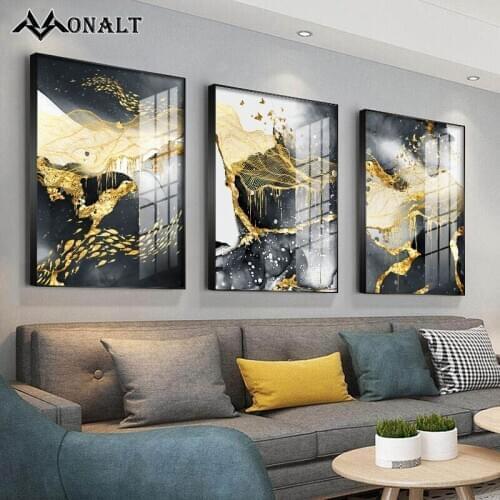 Abstract Ink Golden Butterfly Line Drawing Canvas Art Wall Paintings Abstract Art Print Living Room Decoration 3d Wall Decor