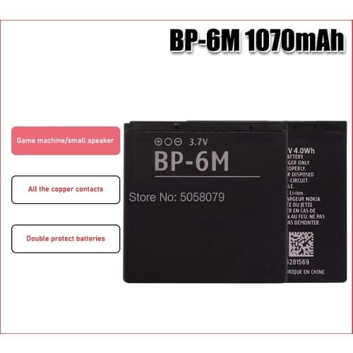 1070mAh Phone Battery BP-6M For NOKIA N93 N73 9300 6233 6280 6282 3250 6151 6234 6288 9300i N77 6151 6290 N93S BP 6M