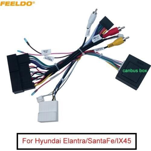 Car Stereo 16Pin Power Wiring Harness With Canbus Support Original USB For Hyundai Elantra/SantaFe/IX45/K3/Sportage/Sorento