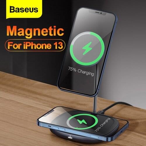 Baseus 2 in 1 Magnetic Wireless Charger 20W Qi Charging Station For iPhone 12 Pro Max Airpods Samsung Xiaomi Magnet Phone Holder