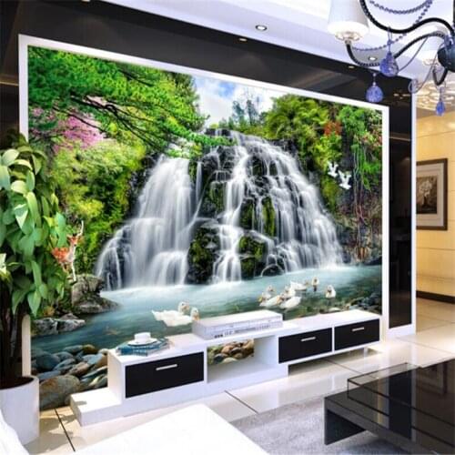 Beibehang Large custom wallpapers landscape landscapes water waterfalls mural background wall papel de parede 3d europeu