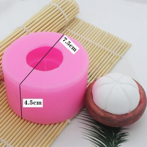 C1392 Silicone Mold Fruit Mangosteen Baking Cake Decoration Spreading Gypsum Aromatherapy Candle Soap Mould kitchen tool