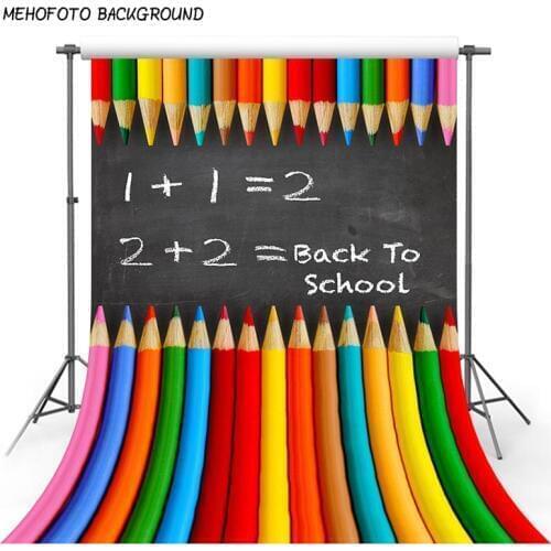 Colorful Pencil Photography Background Blackboard White Chalk Back To School Kids Photocall Backgrounds for Photo Studio Baby