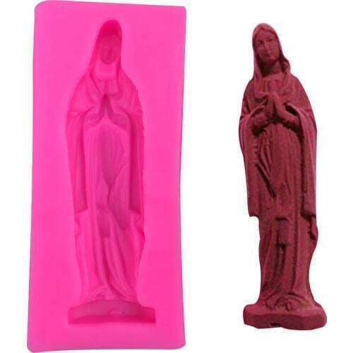 Virgin Mary shaped 3D fondant cake silicone mold for soap polymer clay molds chocolate pastry candy making decoration tools 0235