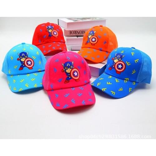 Disney Spiderman Captain America Hat Children Baseball Cap Mickey Mouse Cartoon Cotton Boy Girl Kid Baby Sun Caps Gift Toys