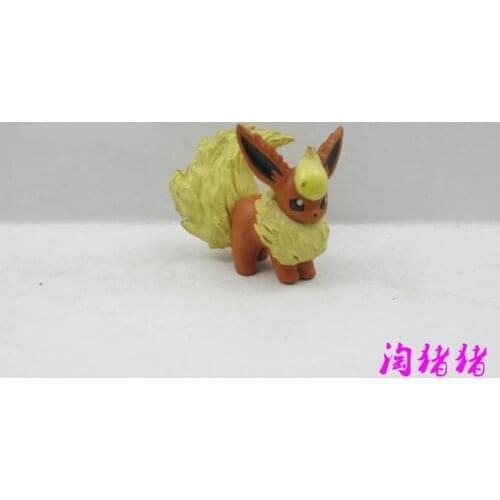 TOMY Pokemon Action Figure Genuine Anime Keychain Pendant Flareon Rare Out-of-print Model Pendant Toy