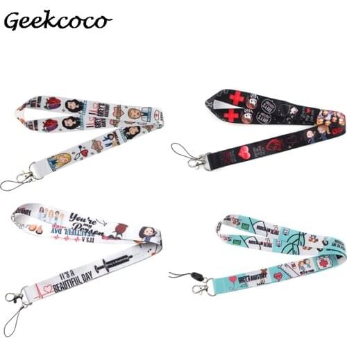 J2077 Anime Lanyard Keychain keys Badge ID Card Mobile Phone Rope Kids Gifts Lanyards ID Badge Holder