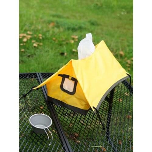 Creative Tent Tissue Box Portable Tent-shaped Tissue Dispenser Folding Napkin Holder For Outdoor Camping Barbecue Paper Towel
