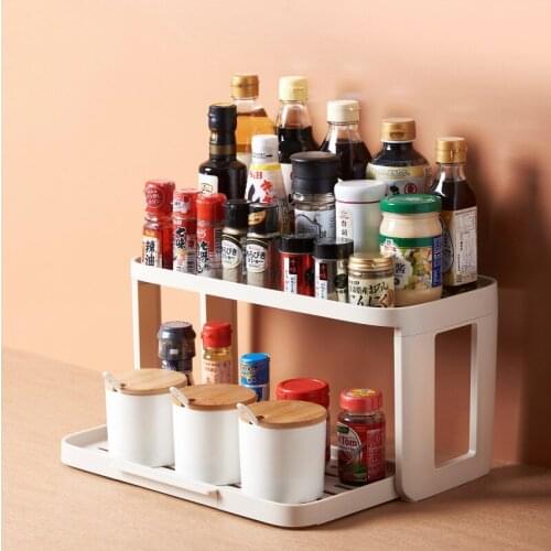 Kitchen Pull Rack Seasoning Rack Large Multi-function Oil Salt Sauce Vinegar Shelf Condiment Seasoning Jar Storage Rack