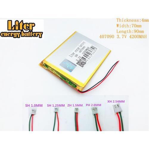 407090 3.7V 4200mAh Lithium polymer Battery with Protection Board For Tablet PC U25GT rechargeable battery 3.7V 407090 PLUG