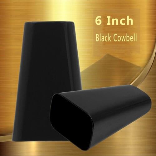 M MBAT 6 Inch Cowbell Black Metal Steel Cattlebell Hand Held Cow Bell Drumset Accessory Noise Maker Percussion Instrument Parts