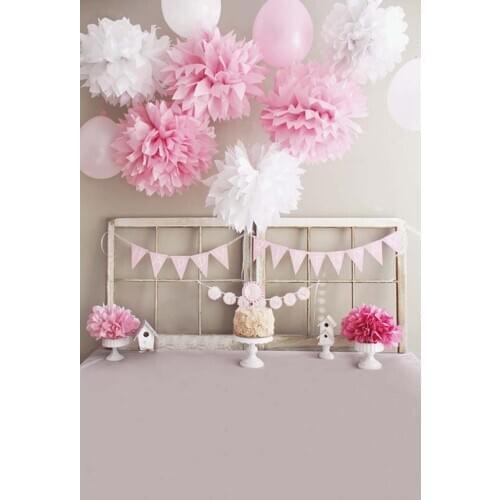 Sweet Photography Backdrops Decor Flowers Balloons Girly Backgrounds for Photo Studio Baby Shower Newborn Photophone Customize