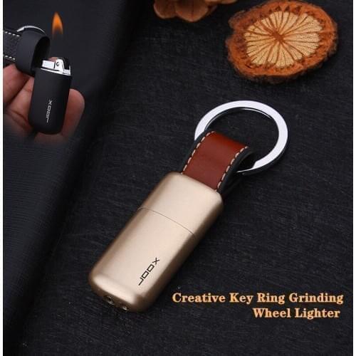 Mini Portable Classic Key Ring Grinding Wheel Lighter Inflatable Metal Lighter Butane Gas Lighter Gadgets For Men