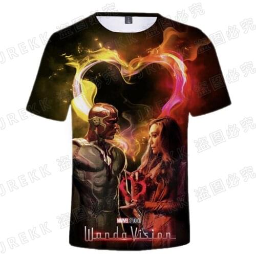 Wanda Django Maximoff Mens Clothing Super Hero Scarlet Witch 3D Print Children T Shirt Summer Short Sleeve Male Tee Shirts