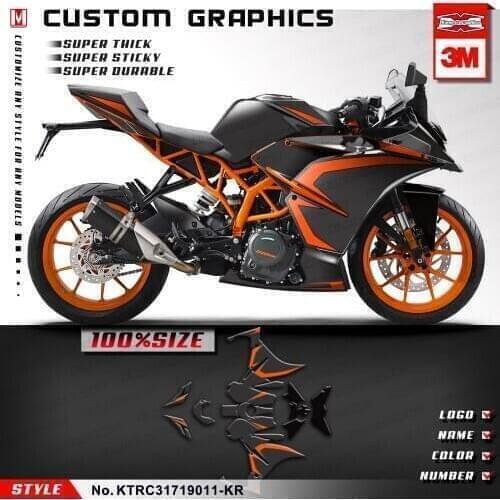 KUNGFU GRAPHICS Custom Decal Kit Full Vinyl Wraps Motorcycle Stickers for RC 250 390 RC250 RC390 2017 2018 2019 2020