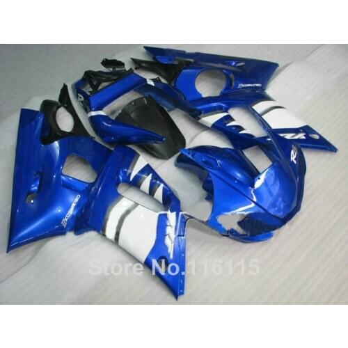 HOT fairing kit for YAMAHA 1998 1999 2000 2001 2002 R6 YZF R6 98-02 blue white black fairings set #3236