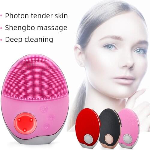 New Facial Cleansing Brush Face Skin Care Tools Waterproof Silicone Electric Sonic Cleanser Facial Beauty Massager for Face