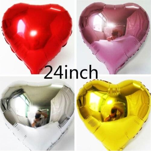 New arrival 1piece/lot 24inch heart balloon 60CM GOLD/BLUE/RED/SILVER heart globos for wedding/birthday party decoration