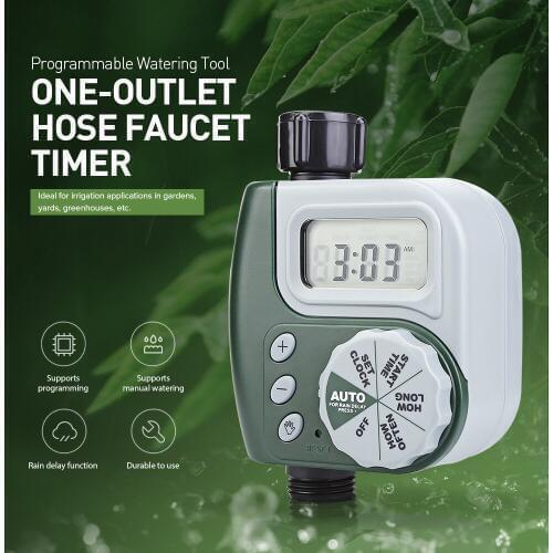 Original Outdoor Garden Irrigation Controller Solenoid Valve Timer Single Outlet Programmable Hose Faucet Watering Timer System