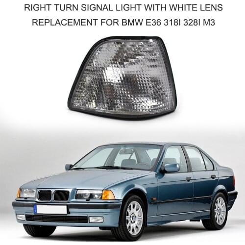 Right and Left Turn Signal Light With White Lens Replacement For BMW E36 318i 328i M3 OE 63138353280