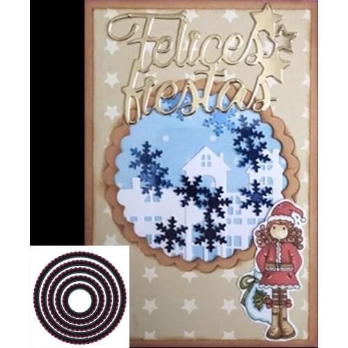 Decoration and cutting process of cutting Die for newly sewn Round comb frame Steel Die scrapbook for making dry Paper Printing