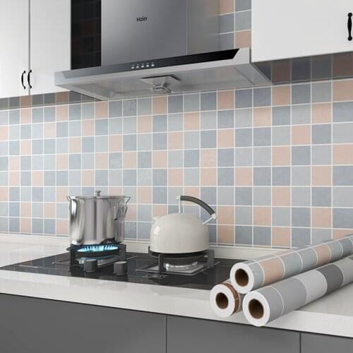 Pvc Waterproof Decorative Films Creative Nordic Oil Proof Sticker Decorative Films Kitchen Pegatinas Pared Home Decor BD50DF