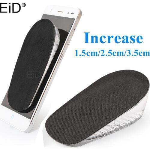 Silicone Gel 1.5cm-3.5cm Invisible Height Increase Insole half Cushion Height Lift Cut Shoe Heel Insert Taller Support Unisex