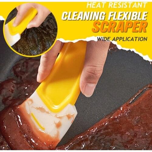 Heat Resistant Cleaning Flexible Scraper High Temperature Stain Resistant Kitchen Washdishes Tableware Food Pot Cleaning Scraper