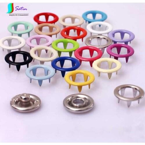20sets Multicolor Prong Snap Button Metal Fasteners Press Stud For Romper Buckle Snap Baby Clothes DIY 9.5mm Buckle S0229H