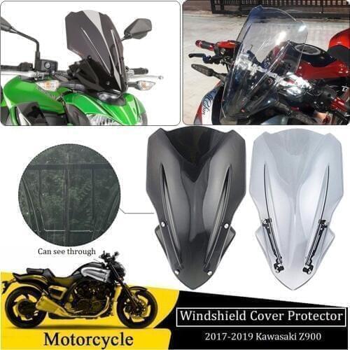 Windshield For Kawasaki Z900 Flyscreen Windscreen w/ Adjustable Bracket Airflow Wind deflector Fly Screen Z 900 2019 2018 2017