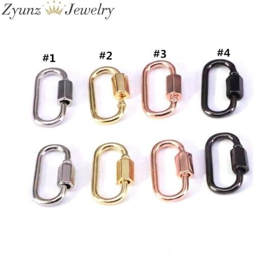 10PCS, Jewelry Making Screw Clasps Pendant Carabiner Lock Oval Clasps for DIY Women Necklaces Bracelets Hand Made Findings