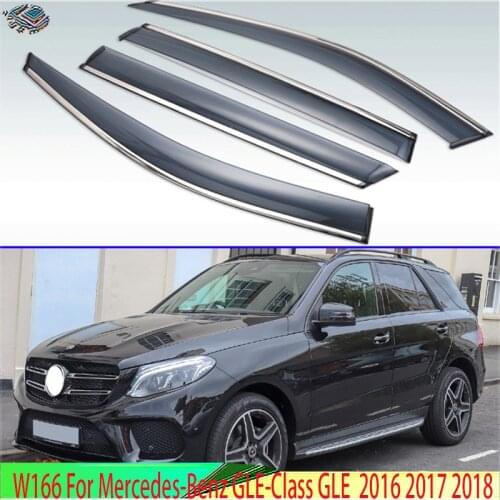W166 For Mercedes-Benz GLE-Class GLE 2016 2017 2018 Plastic Car Window Visors Rain Sun Visor Shield Cove Accessories 4PCS