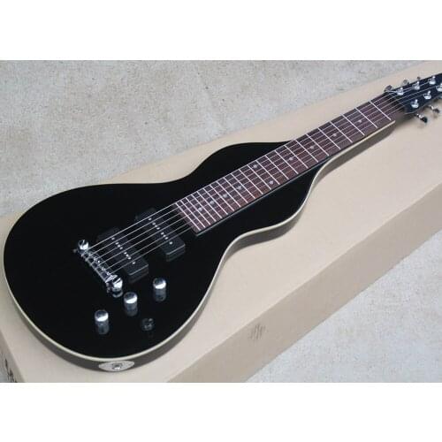 Factory Outlet-6 Strings Black Hawaii Slider Electric Guitar with Rosewood Fretboard,Suitable for Adults,Ch