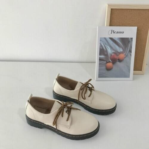 Women Flats New British Style Oxford Shoes Women Casual Lace Up Pu Flats Shoes Female Creepers Zapatos Mujer Ladies Shoes U14-30