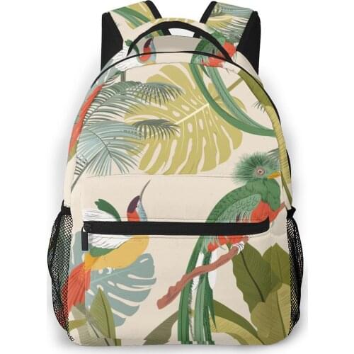 Backpack Women Shoulder Bag For Teenage Girls Tropical Flowers Leaves Bagpack Female Ladies School Backpack