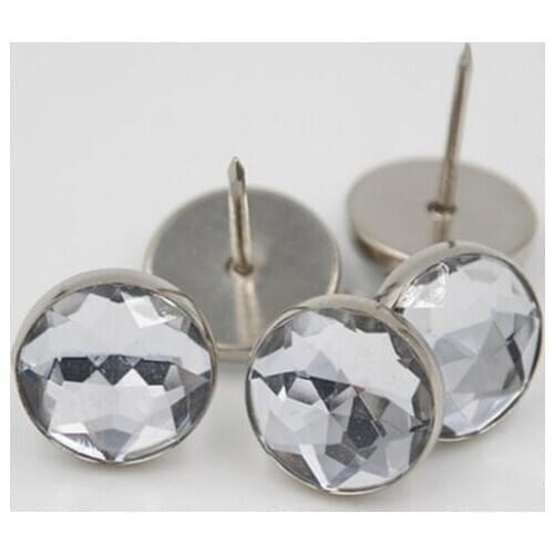 1000pcs 3colors Rhinestone alloy pull clasp acrylic Soft package buttons sofa setting pull Nails Button Decoration Furniture