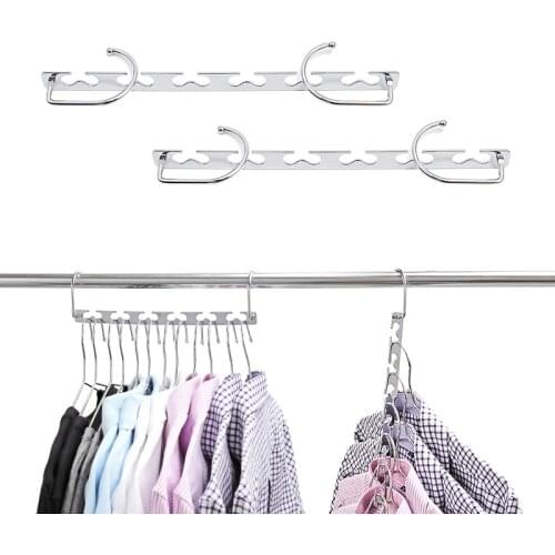 2pcs Magic Clothes Hangers Smart Closet Saver Pack of 6 Heavy-Duty Space Saving Wonder Hanger Wardrobe Organizer System Clothing