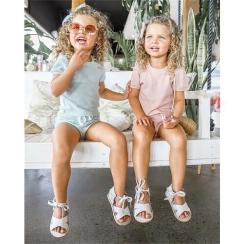 New Fashion 3PCS Newborn Toddler Baby Girl Clothes Short Sleeve T-shirt Top Pants Shorts +Headwear Summer Outfit