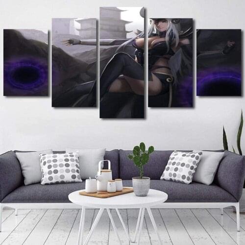 5 Piece Wall Art Canvas Anime Manga Figure Sexy Girl Posters And Prints Modern Home Decor Living Room Decoration Paintings