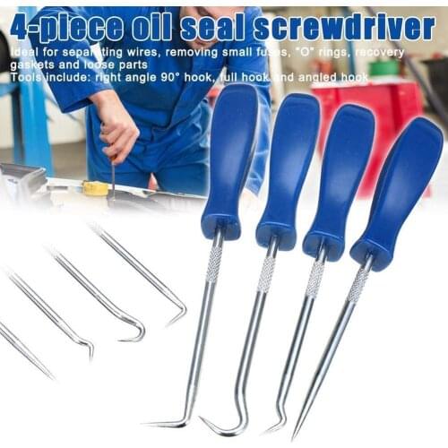 Hot Sale 4Pcs 135mm Car Auto Vehicle Oil Seal Screwdrivers Set O-Ring Seal Gasket Puller Remover Pick Hooks Tools Wholesale